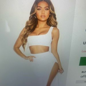 Pretty Little Thing White Skirt Set - Size US 2